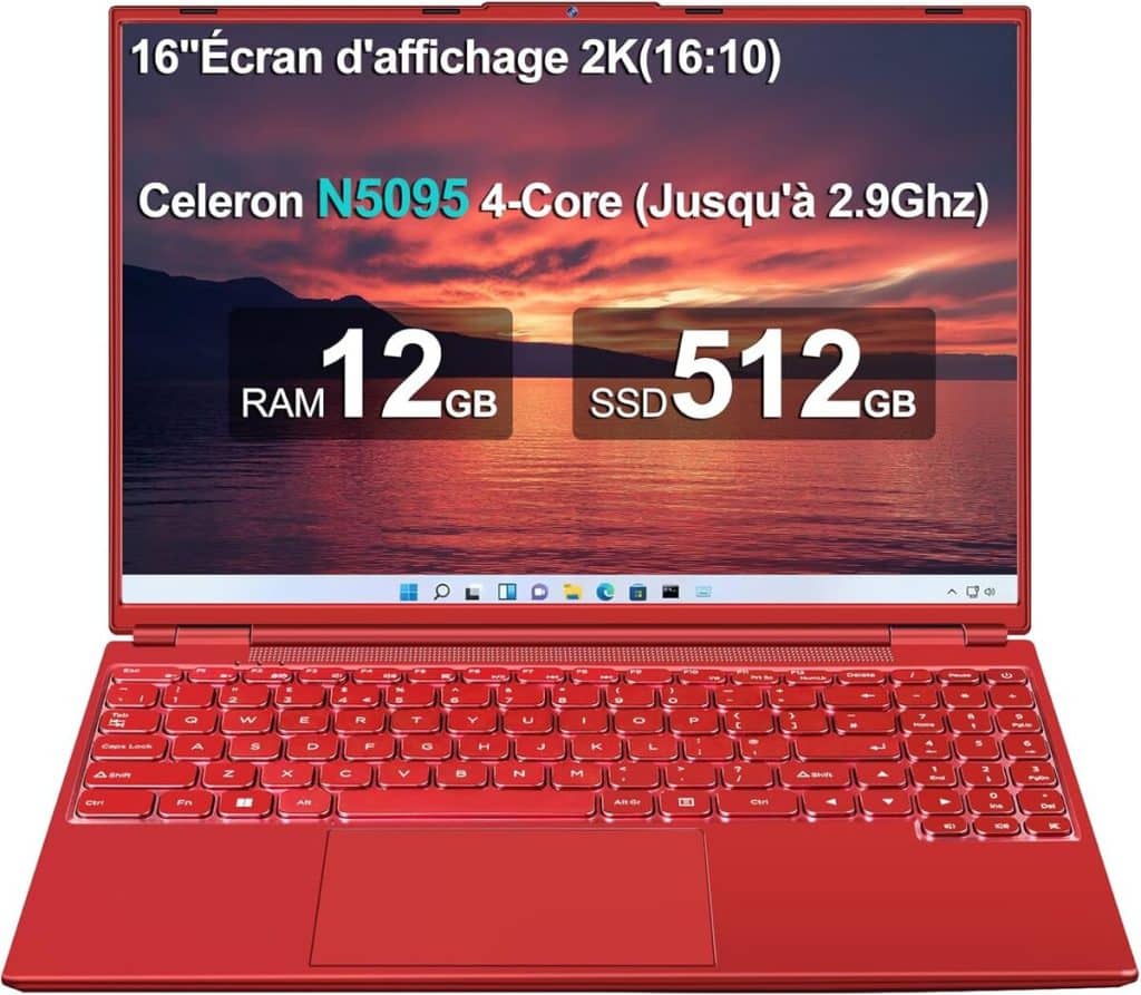 Test du PC portable gaming rouge N5095 : puissant et compact