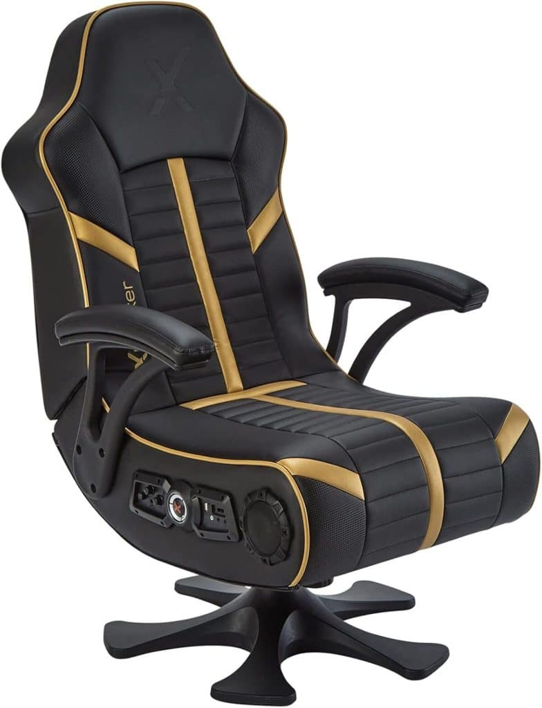 Test de la chaise gaming X-Rocker Olympus 4.1 : une immersion sans fil en noir et or