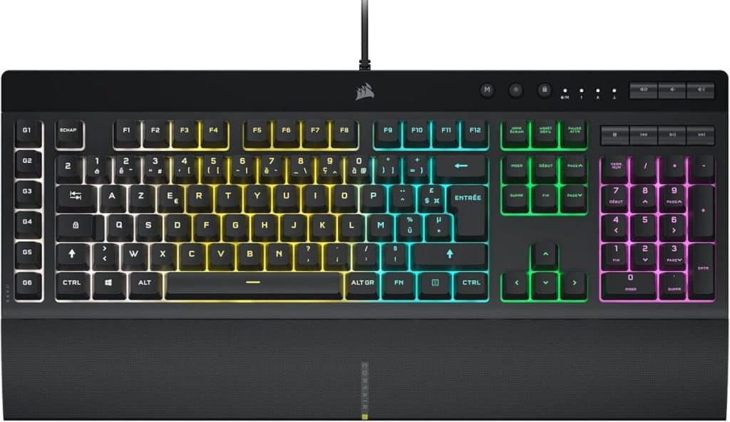 Test du clavier corsair K55 RGB pro : performances et résistance