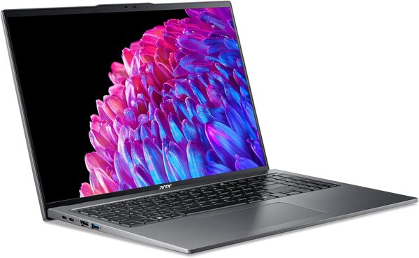 ACER Swift Go 16 SFG16-72-561M, Ordinateur Ultra Portable Copilot 16'' WQXGA IPS 60Hz (Intel Core Ultra 5 125U, RAM 16 Go, SSD 512 Go, Intel Graphics, Windows 11) Laptop Gris, Finition Métal