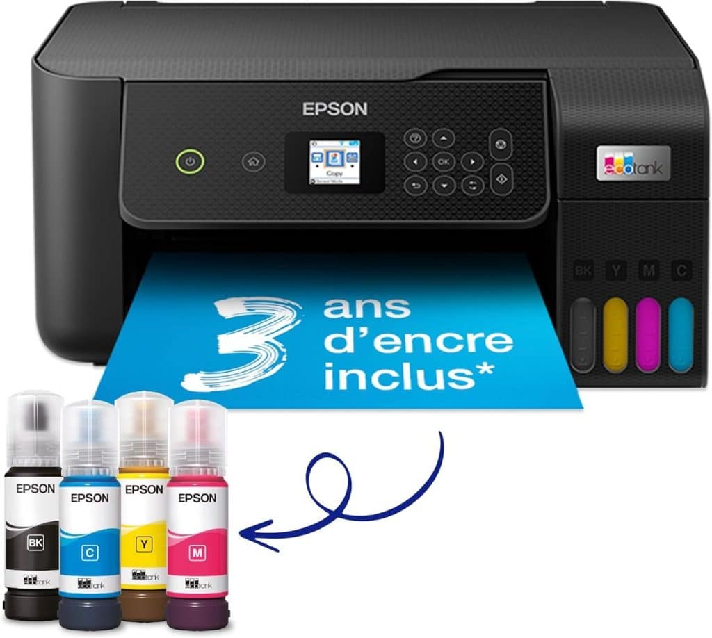 Test : imprimante Epson EcoTank ET-2821, 3 ans d'encre inclus