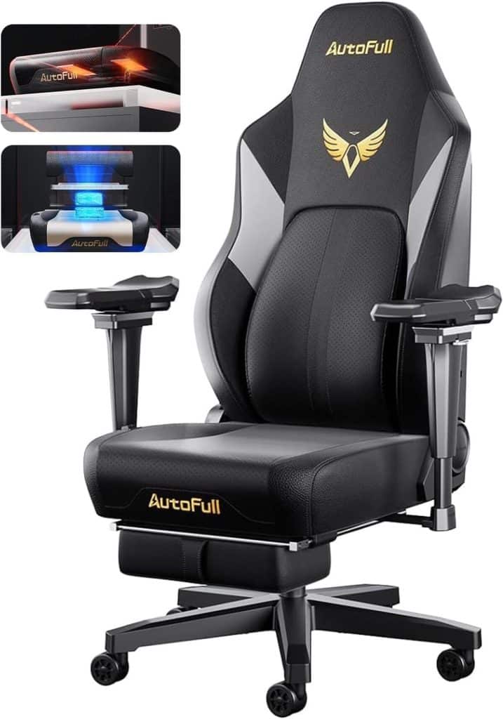 Test de l'ergonomique chaise gaming AutoFull M6 avec chauffage ventilé