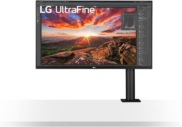 LG Electronics LG Moniteur ERGO 32UN880 UltraHD 4K LED IPS HDR, 3840 x 2160, AMD FreeSync 60 Hz,HDMI 2.0, DisplayPort 1.4, USB-C, hub USB,haut-parleur stéréo 10 W,Uscita Audio,Flicker Safe, ERGO, Nero