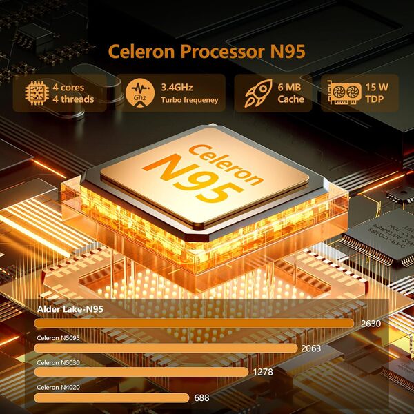 Moacreto Ordinateur Portable 15,6 Pouces avec Office 365, 16Go RAM 512Go SSD Celeron N95, PC Portable 1920 * 1080 FHD WiFi5, Ordinateur Portable Win11 avec Touch ID Clavier rétroéclairé Laptop