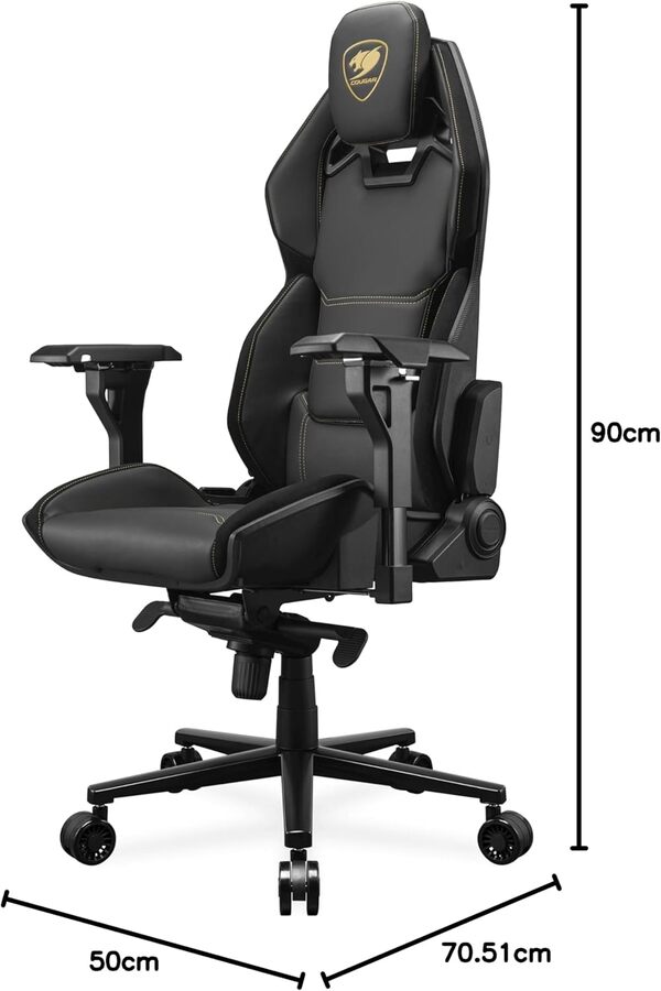Cougar Gaming | Fauteuil Gaming | Hotrod Royal - Coque en Plastique renforcé de Fibre de Verre - roulettes antibruit - Similicuir et microsuède - Dossier multizone - Ergonomique