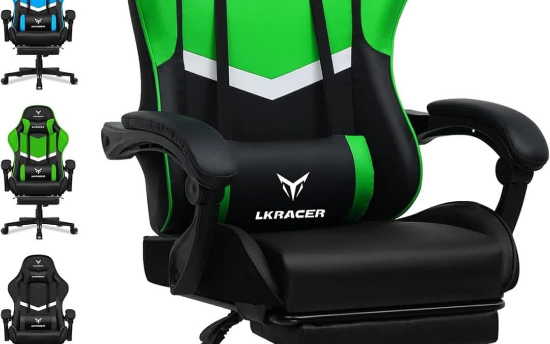 Test de la chaise gaming Luckracer ergonomique avec repose-pieds