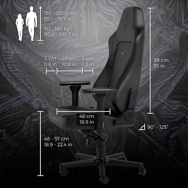 noblechairs Hero Chaise de Gaming Confortable et Durable, L'ergonomie Parfaitement optimisée de la Chaise Assure Un Grand Confort d'assise, Capacité de Charge 150 kg - The Elder Scrolls V Skyrim
