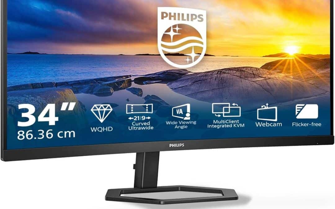 Test du Philips 34E1C5600AM : moniteur incurvé 34 pouces avec webcam