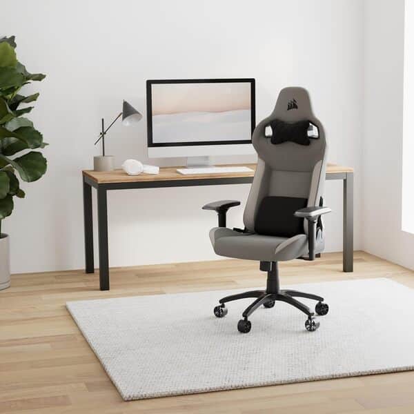 Corsair T3 Rush Gaming-Stuhl, Grau und weiß, One Size