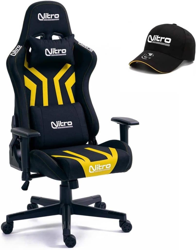 Test : chaise de jeu Brigros Nitro ergonomique avec coussin lombaire et appuie-tête