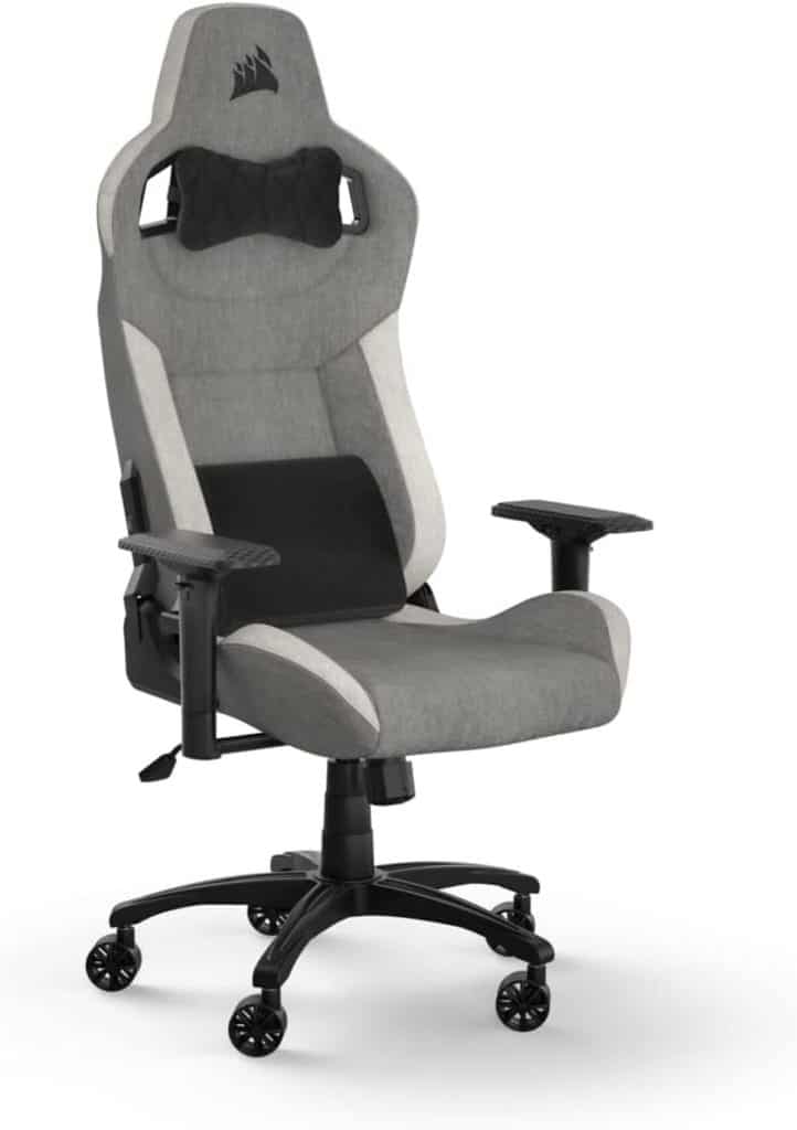 Test du fauteuil gaming Corsair T3 Rush : confort et style en gris et blanc