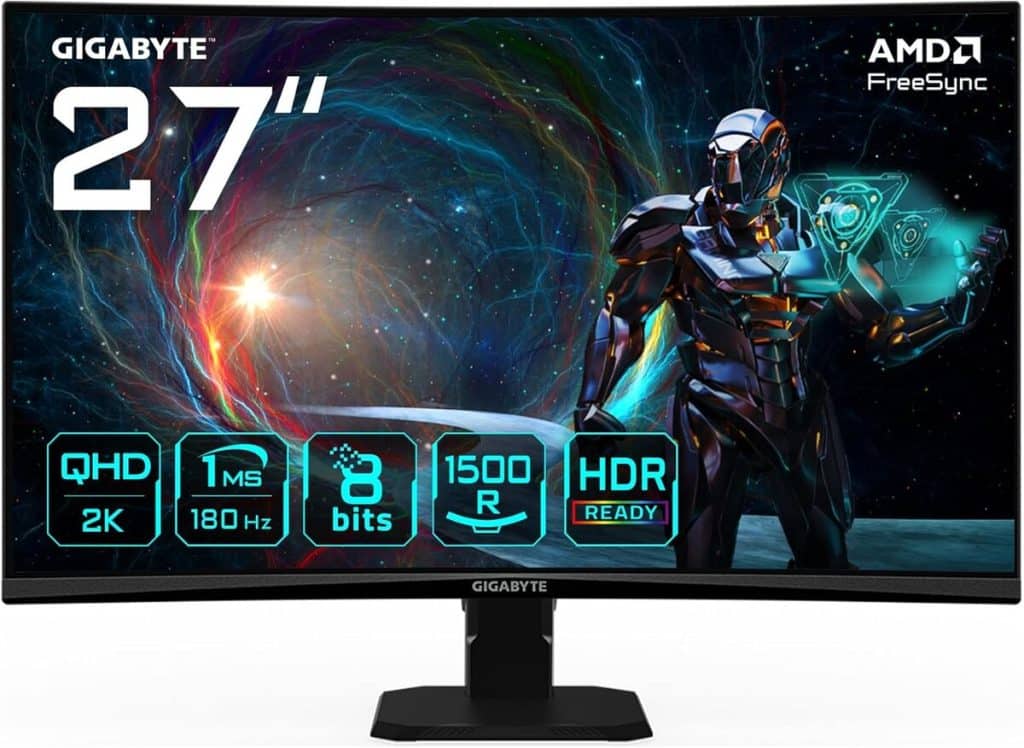 Test : moniteur gaming incurvé Gigabyte GS27QCA 27" QHD