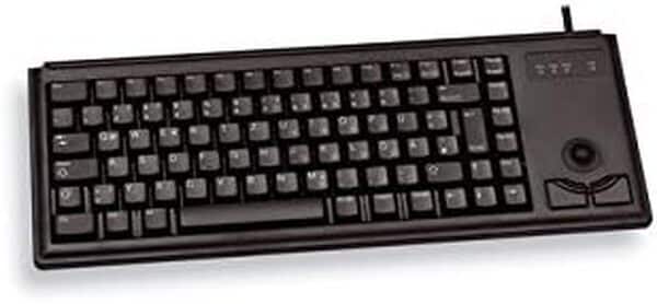 CHERRY G84-4400, Clavier Compact avec Trackball, Disposition FR (AZERTY), Filaire (Connexion USB), 2 Touches Souris, Switchs Mécaniques CHERRY ML, Noir