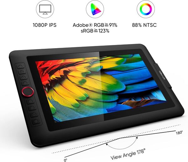 XP-PEN Artist 13.3 Pro Tablette Graphique à Stylet 8192 Niveaux - Tablette de Dessin avec Ecran à 13.3 Pouces + 8 Touches de Raccourcis - Compatible avec Windows Mac