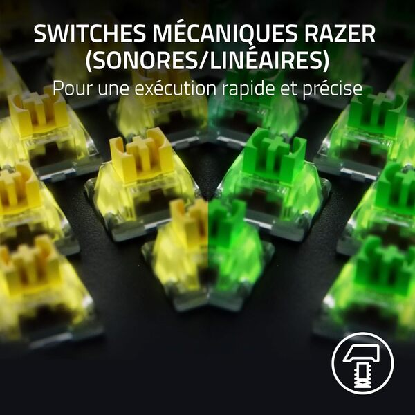 Razer BlackWidow V4 - Clavier Gaming mécanique avec Chroma RGB (Switches mécaniques Jaunes, 6 Touches macros dédiées, Touches ABS à Double Injection) US-Layout | Noir