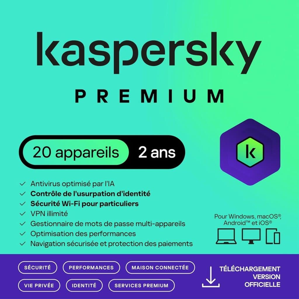 Test : kaspersky Premium Total Security 2025, protection totale sur 20 appareils