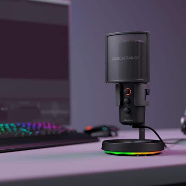 COUGAR GAMING | MICRO GAMING | SCREAMER X RGB USB - Modes omnidirectionnels - Plug and play USB - Réduction du bruit - 3 microphones - 4 modes - Fonction mute - Anti-vibrations