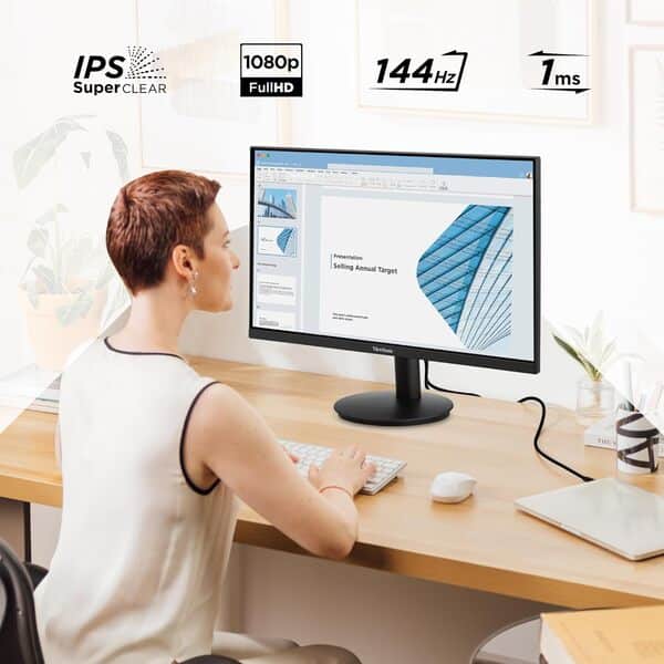 ViewSonic VA24G1-H Écran PC Pouces 1080p Full HD 144 Hz, 1 ms MPRT, IPS, HDM1, VGA, Moniteur 24 Pouces pour la Maison et Le Bureau, sans Scintillement