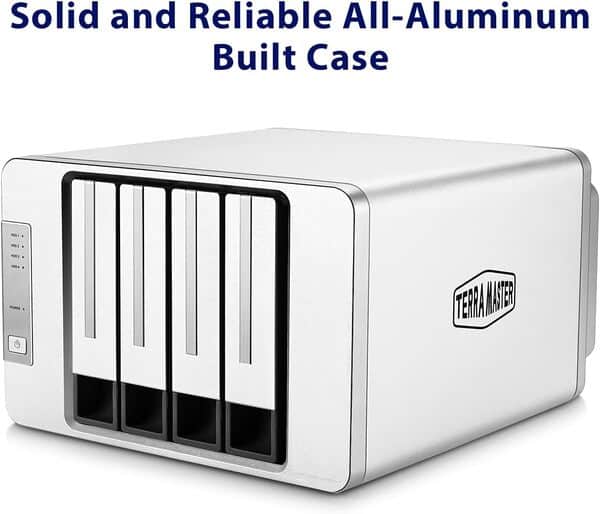 TerraMaster F4-421 Serveur de Stockage en Nuage NAS 4 Baies Apollo J3455 Quad-Core 1.5Hz Stockage réseau Plex Media Server (sans Disque)