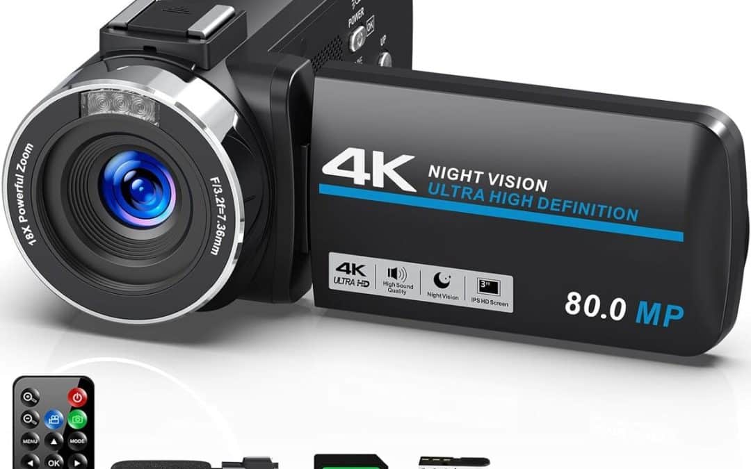 Test : caméscope 4K 80MP pour vlogging avec zoom et vision nocturne