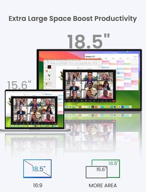 EVICIV Écran Tactile Portable 18,5 Pouces 120Hz avec VESA & béquille, 100% sRGB 1500:1 1080P FHD FreeSync IPS Grand Jeux Moniteur d'ordinateur avec USB C Mini HDMI pour Laptop/PC/Phone/Console de Jeu [Classe énergétique A]