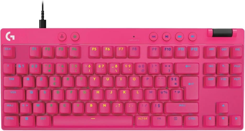 Test du Logitech G PRO X TKL RAPID : clavier gaming ultime en magenta