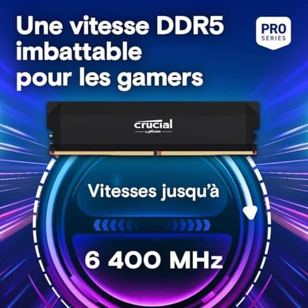 Découvrez notre test complet du kit crucial pro RAM DDR5 32 Go 6000 MHz. Performance, vitesse et fiabilité pour les gamers exigeants. Avis détaillé et benchmark. 