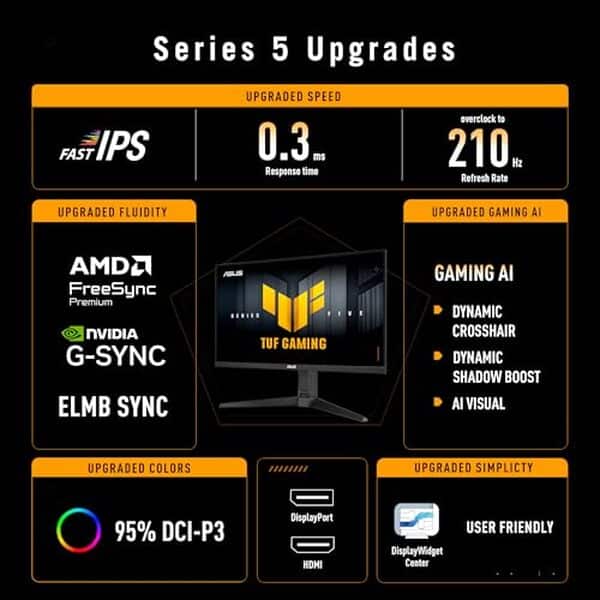 Découvrez notre test complet du moniteur ASUS TUF Gaming VG27AQL5A : 27 pouces QHD, 210Hz et temps de réponse 0.3ms GTG pour le gaming compétitif. 