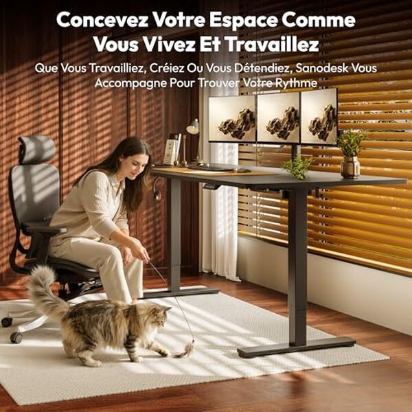 Découvrez notre test complet du bureau électrique SANODESK 200x80 cm réglable en hauteur : caractéristiques, performances et avis d'expert pour bien choisir votre bureau. 