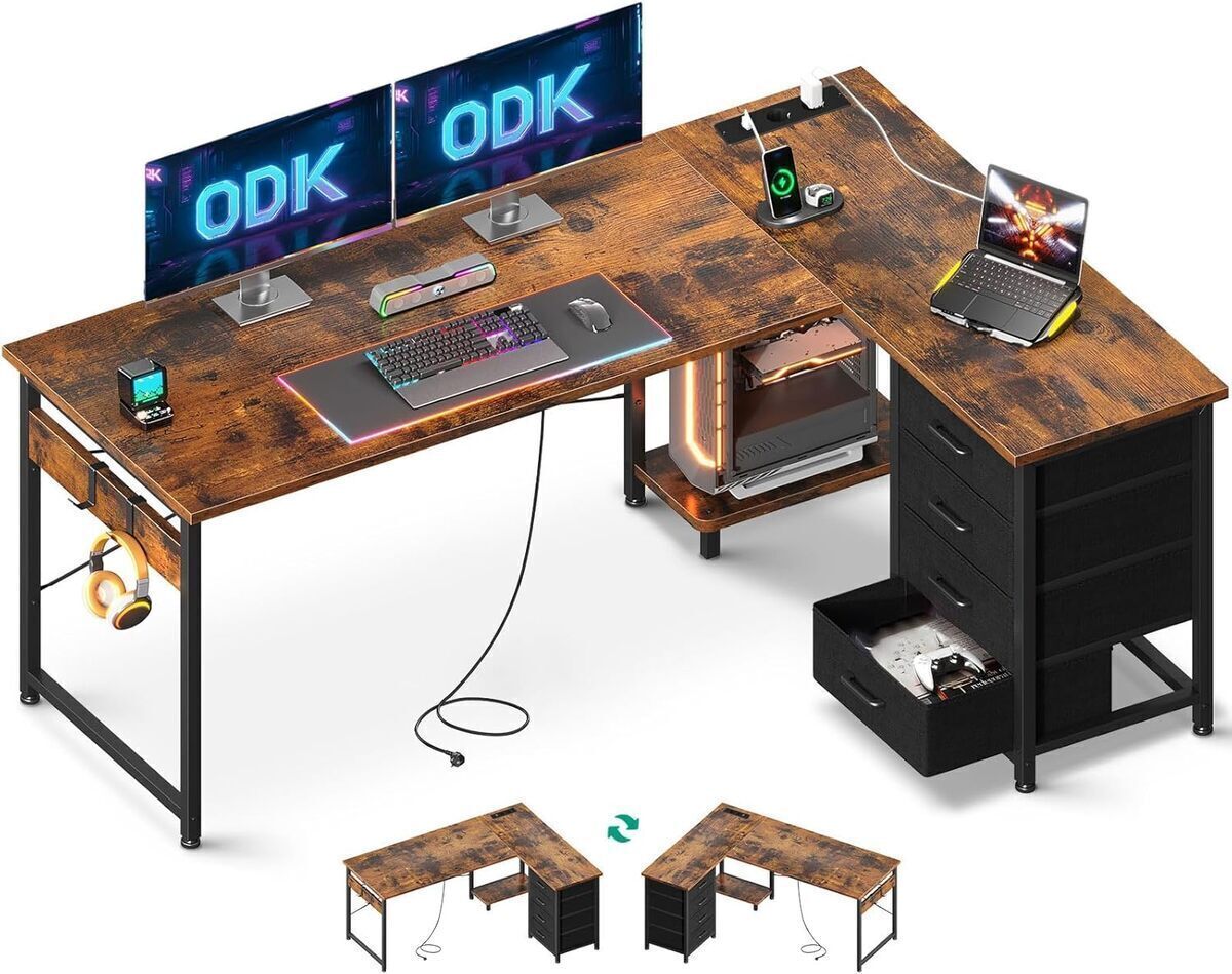 Test : bureau d'angle ODK avec rangement et prises USB