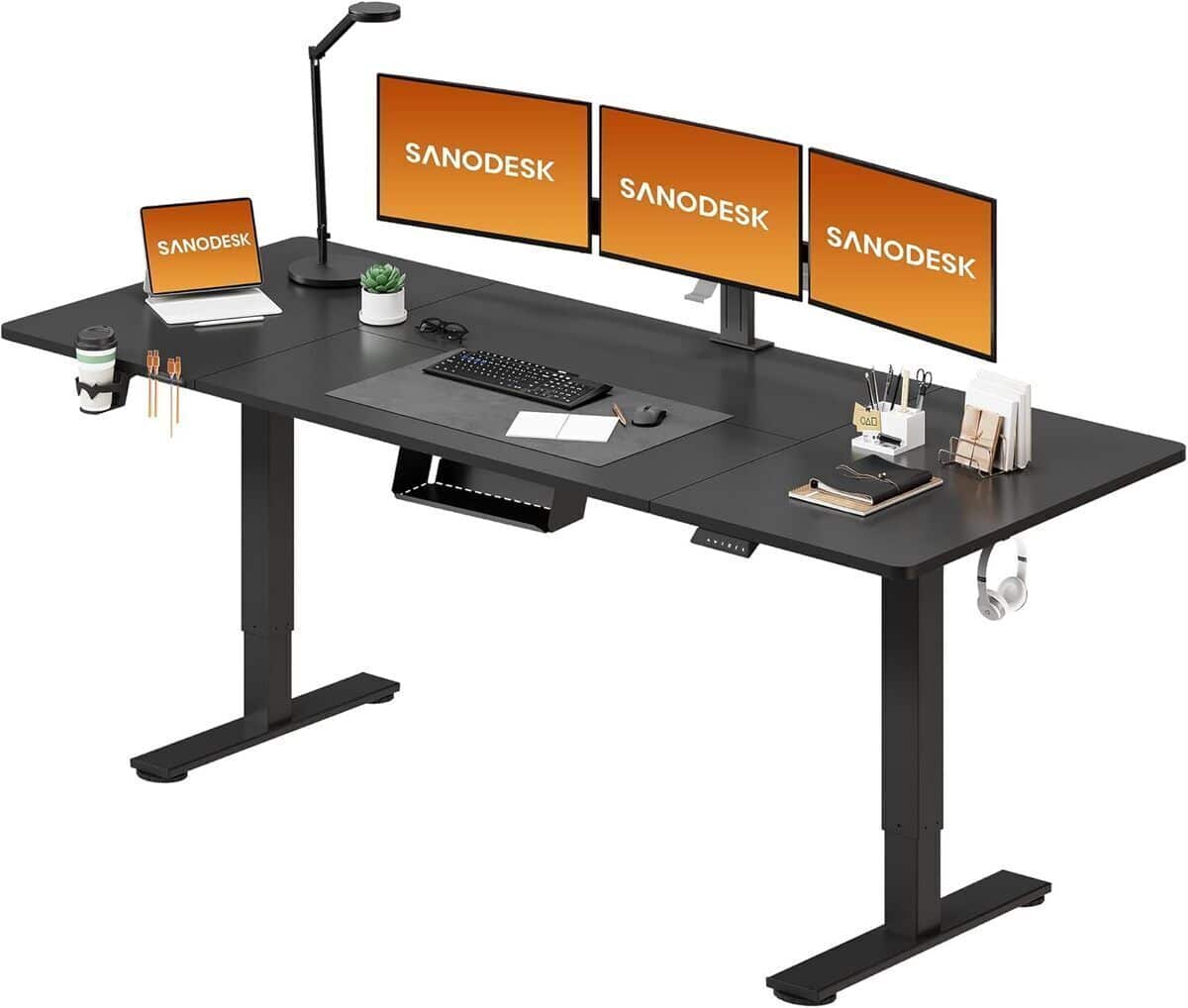 Test : bureau électrique SANODESK 200x80 cm réglable en hauteur