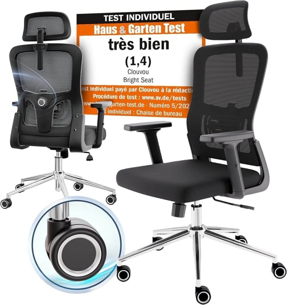 Test : chaise bureau clouvou brightseat ergonomique