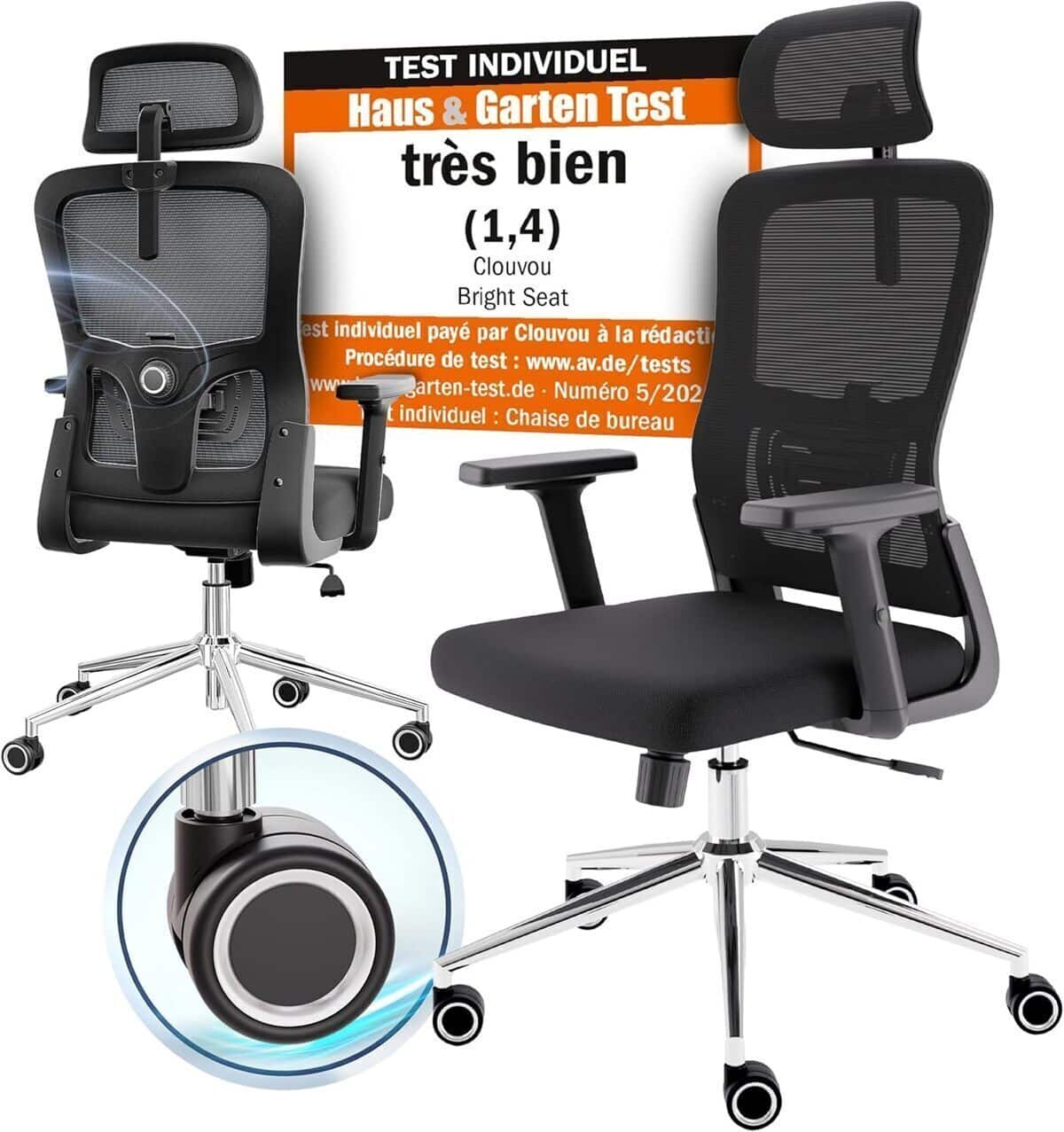 Test : chaise bureau clouvou brightseat ergonomique
