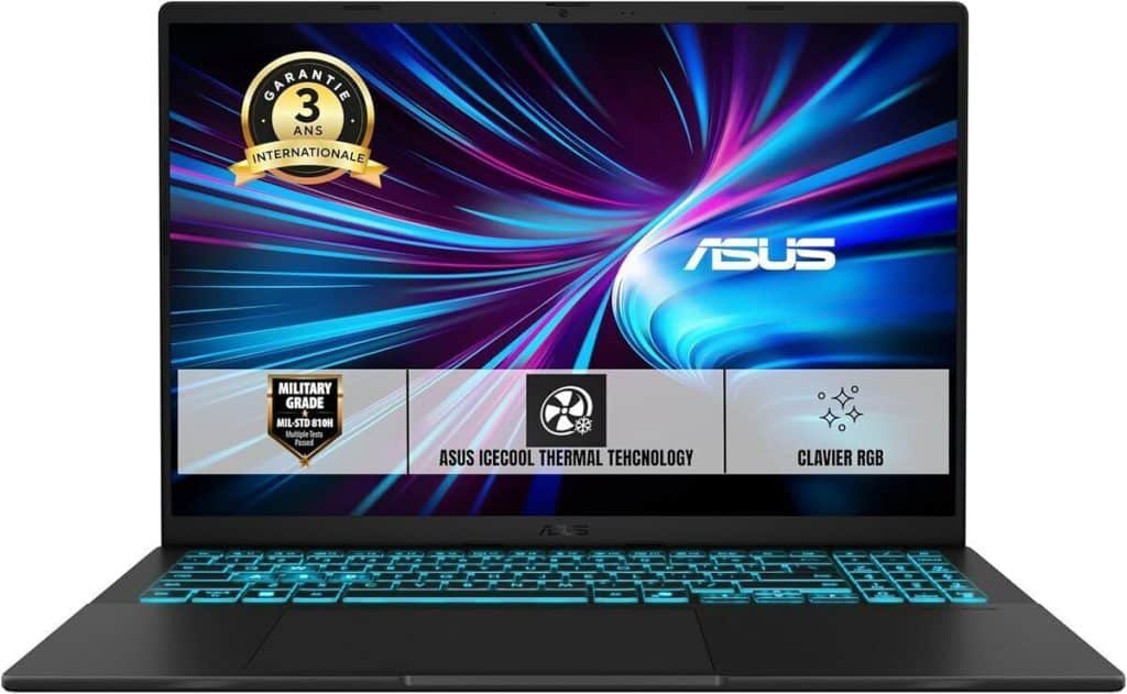 Test de l'ASUS V16 Gaming : performance 144Hz et puissance Intel Core 7