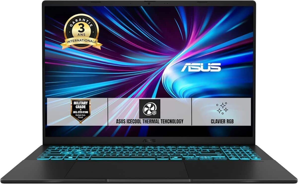 Test de l'ASUS V16 Gaming : performance 144Hz et puissance Intel Core 7