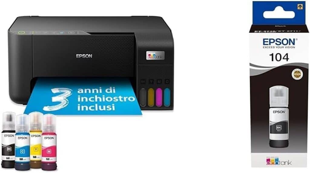 Test de l'imprimante epson ecotank et-2862 avec encre noire supplémentaire