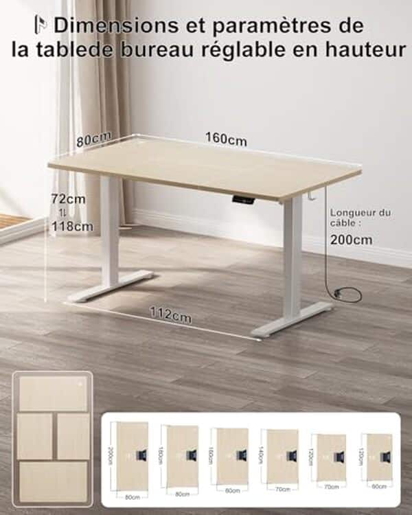 Découvrez notre test complet du bureau assis-debout électrique Homall 160x80 cm avec mémoire et sécurité. Avantages, inconvénients et avis détaillé pour bien choisir. 