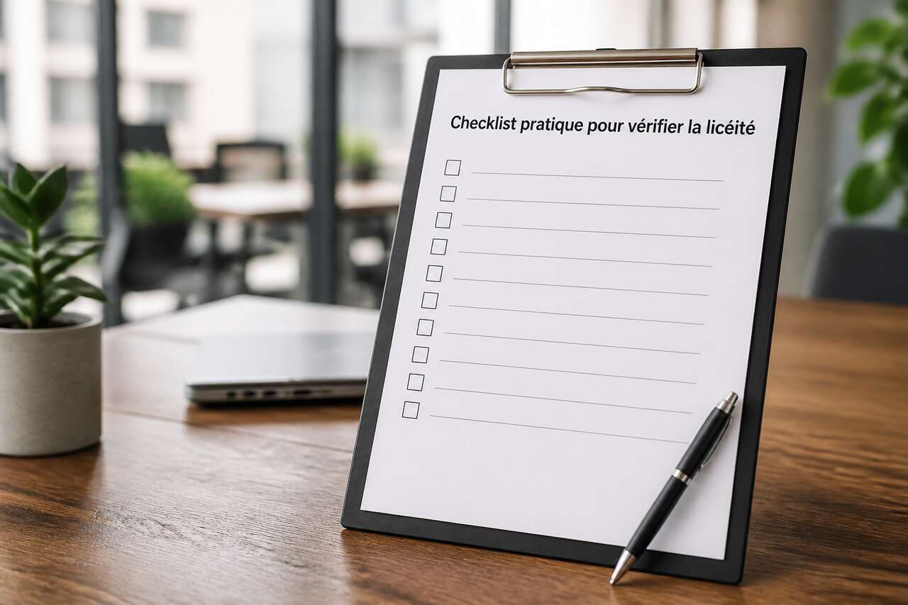 M&eacute;thode pratique: checklist pour v&eacute;rifier la lic&eacute;it&eacute; avant d&rsquo;agir