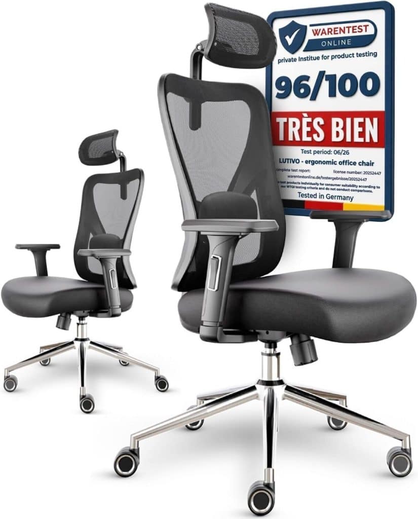 Test : chaise de bureau ergonomique LUTIVO Alpha, confort et réglages