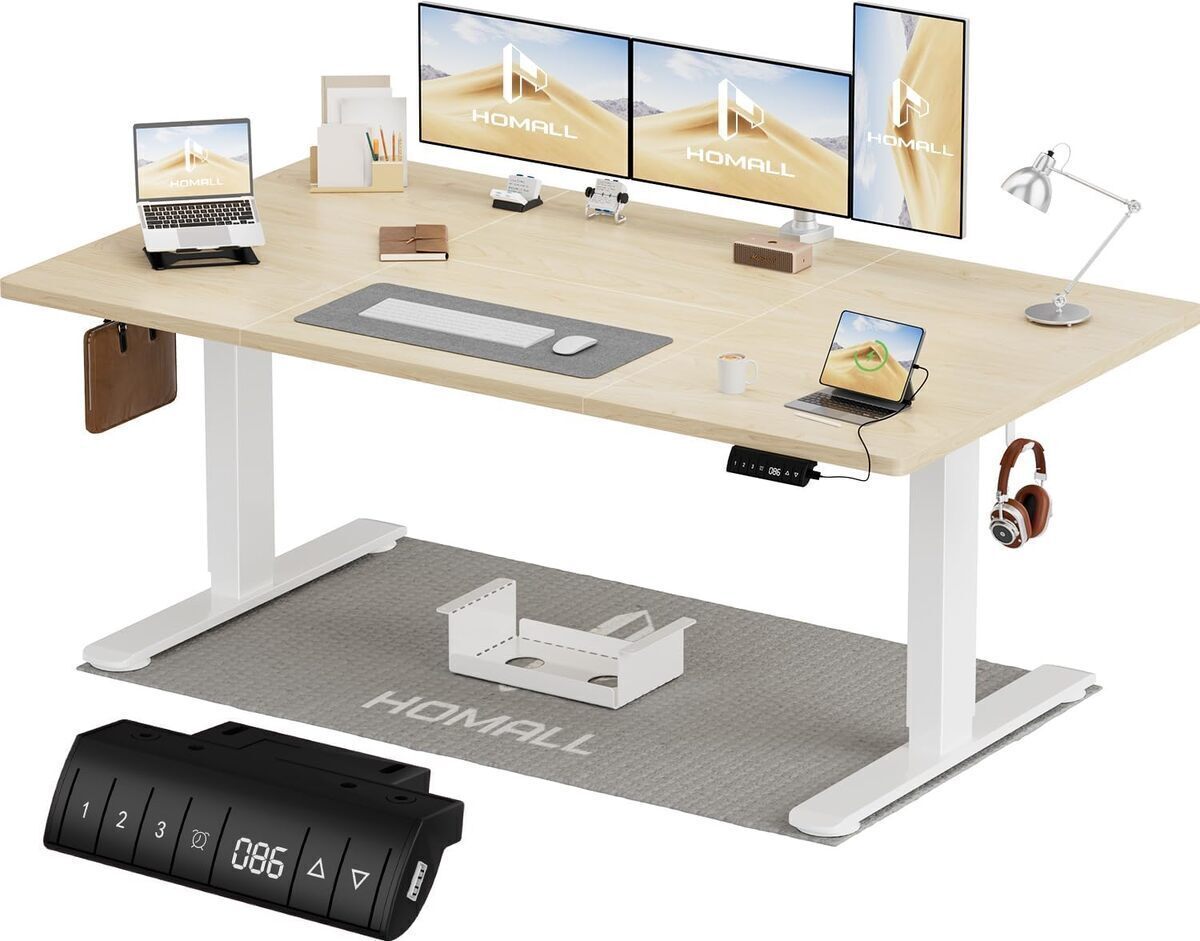 Test du bureau assis-debout électrique Homall 160x80 cm : mémoire et sécurité