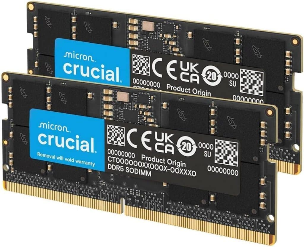 Test mémoire Crucial RAM 32Go DDR5 pour portable
